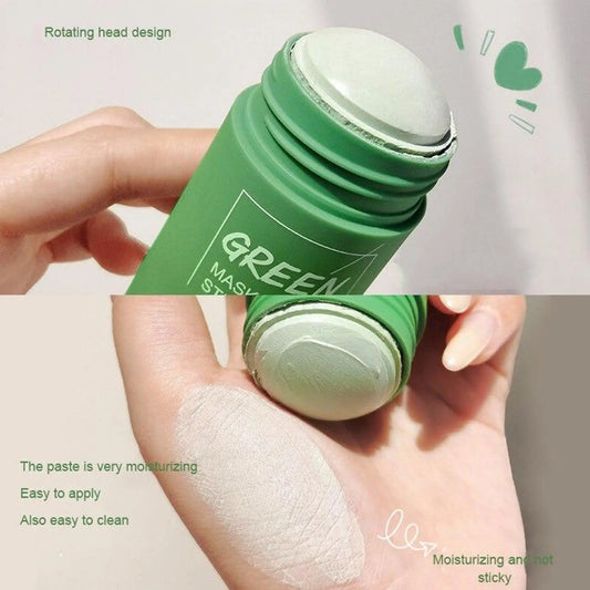 Mascarilla limpiadora sólida de té verde, crema para el tratamiento de imperfecciones de acné, eliminación de espinillas, fórmula vegetal Natural, solución suave para el cuidado de la piel