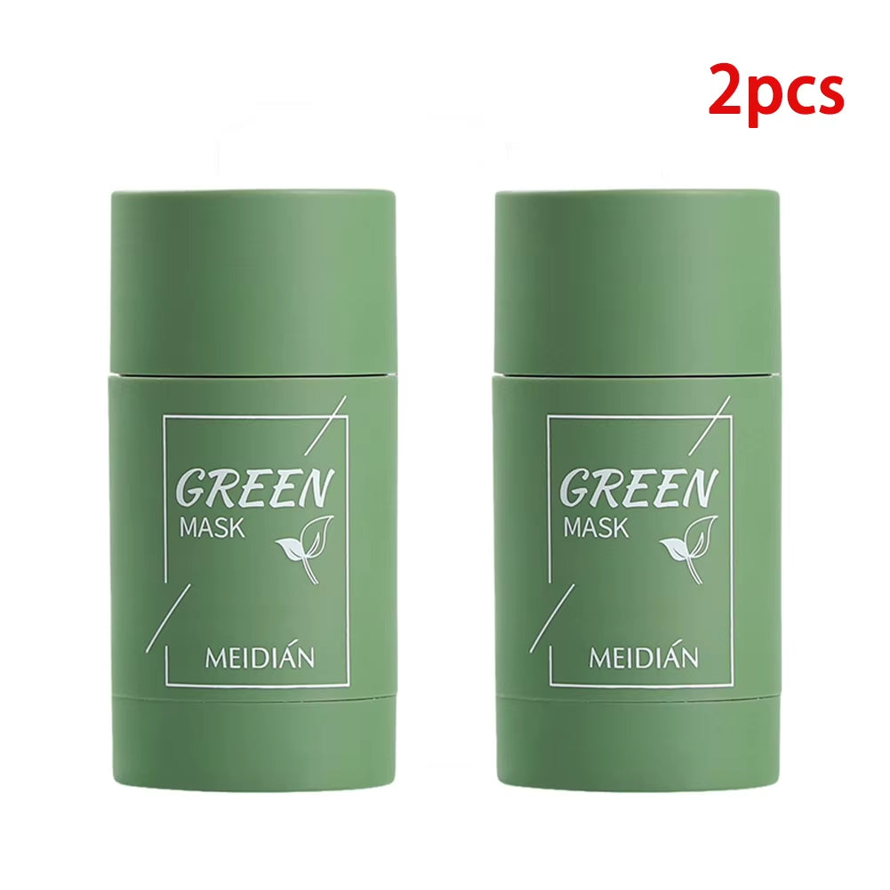 Mascarilla limpiadora sólida de té verde, crema para el tratamiento de imperfecciones de acné, eliminación de espinillas, fórmula vegetal Natural, solución suave para el cuidado de la piel