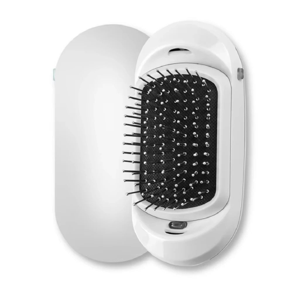 Cepillo iónico eléctrico portátil Nexorretail con masajeador de vibración para cabello suave, brillante y cuidado del cuero cabelludo.