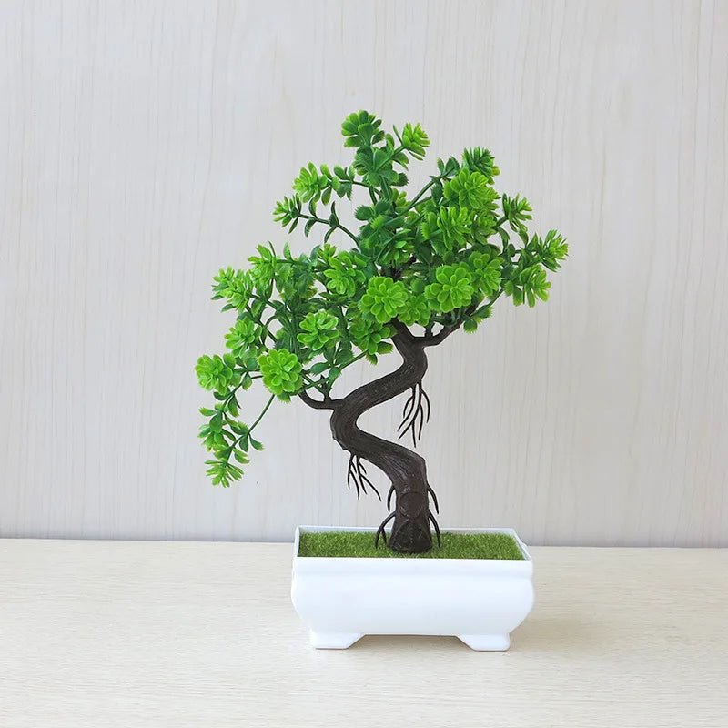 Bonsái artificial en maceta, árbol pequeño decorativo para hogar y jardín, planta de decoración de interior y mesa.