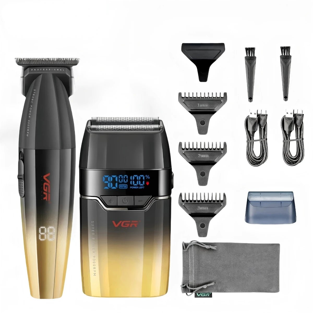 Máquina cortadora de pelo profesional VGR eléctrica de Nexorretail, con cuchillas metálicas para barbería y recorte de cabello masculino.