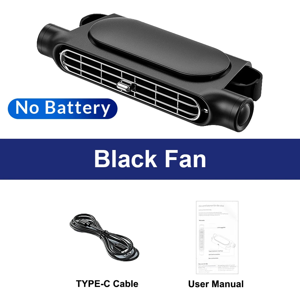Ventilador de Refrigeración para Asiento de Coche, 3 Velocidades Ajustables, USB 5V, Ventilador de Aire para Reposacabezas de Coche, Ventilador para Asiento Delantero y Trasero, Accesorios para el Interior del Coche