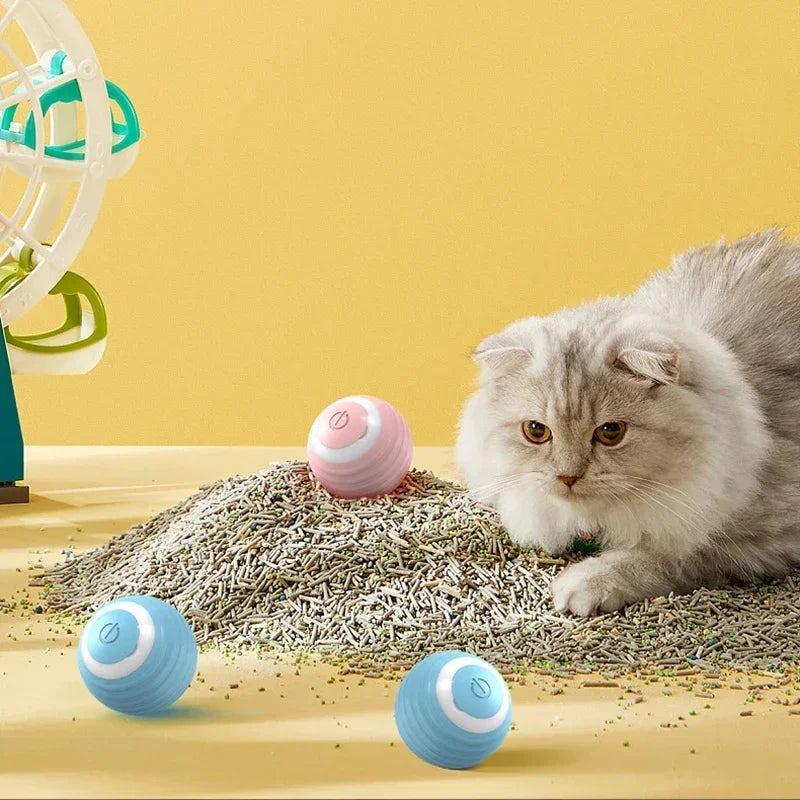 Bola giratoria para gatos, juguetes eléctricos interactivos con carga USB, juguete para gatos y perros, accesorios para mascotas, suministros para el hogar