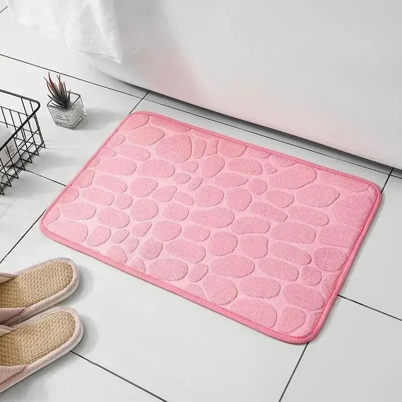Alfombra de fibra en relieve, alfombra antideslizante para baño y sala de estar, alfombra de suelo de guijarro, artículos para el hogar, 1 ud.