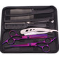 Tijeras de Peluquería Japonesas de Acero Inoxidable, Tijeras de Corte de Pelo Moradas, Set de Tijeras de Entresacar para Barbería con Peine C1001