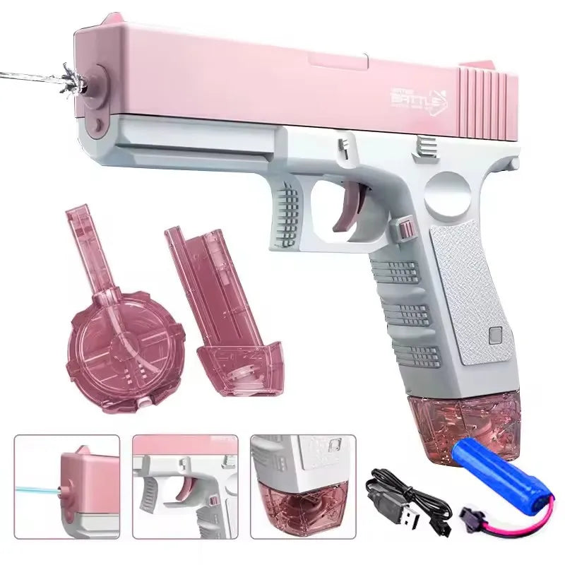Pistolas de agua eléctricas para adultos, potentes chorros, succión automática de agua, juguete de playa al aire libre de verano para niños, regalo para niños