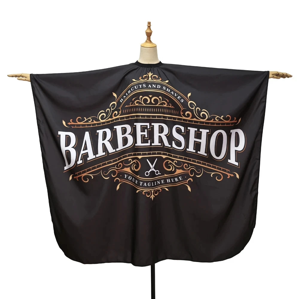 Peluquería negro corte de pelo de tela delantal de peluquería capa de corte de pelo vestido de peluquería abrigo accesorio de salón de barbería