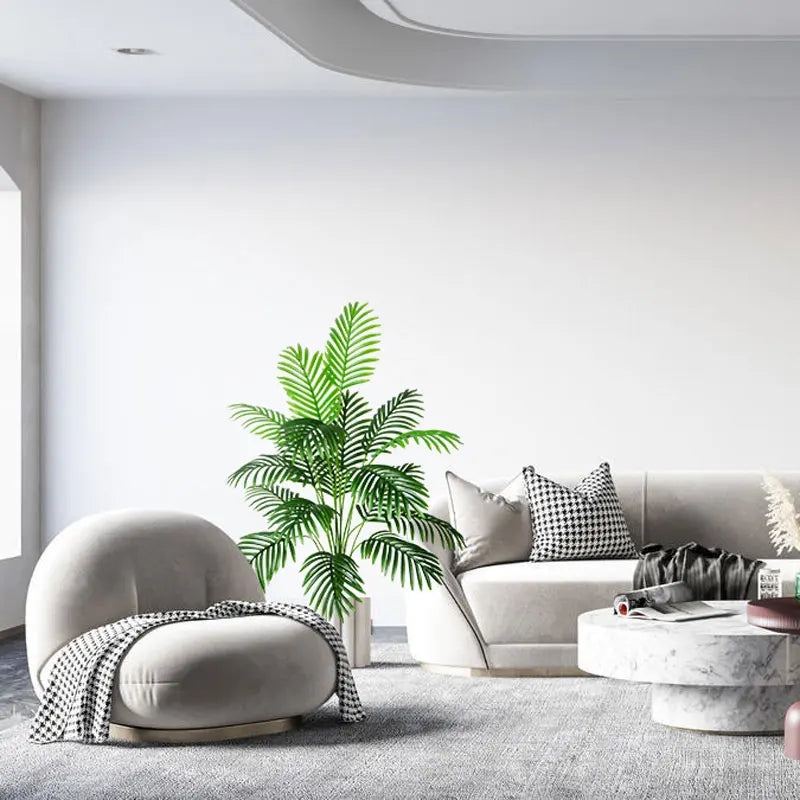 Palmera Artificial grande de 90-120cm, plantas falsas tropicales, hojas de palma de plástico verde, rama de árbol Monstera grande para decoración del jardín del hogar