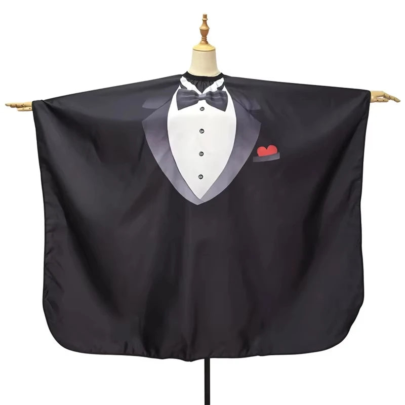 Peluquería negro corte de pelo de tela delantal de peluquería capa de corte de pelo vestido de peluquería abrigo accesorio de salón de barbería