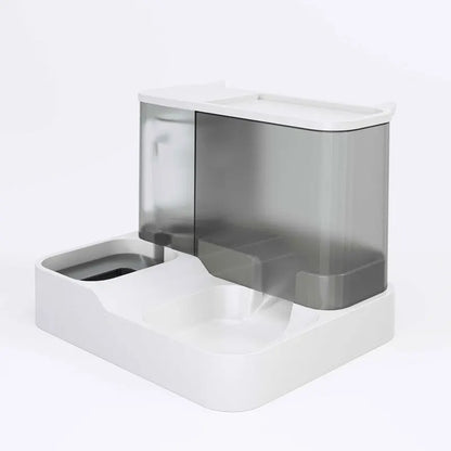 Comedero y Bebedero Automático Todo en Uno para Gatos, Tazón para Mascotas de Gran Capacidad, Dispensador de Agua Automático 2 en 1 Sin Mojado el Rostro
