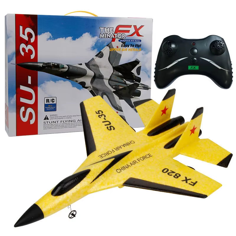 Dron de ala fija SU35 para niños, planeador de 2,4G, Avión de espuma para lanzar a mano, Control remoto eléctrico, Avión RC al aire libre, juguetes para niños F22