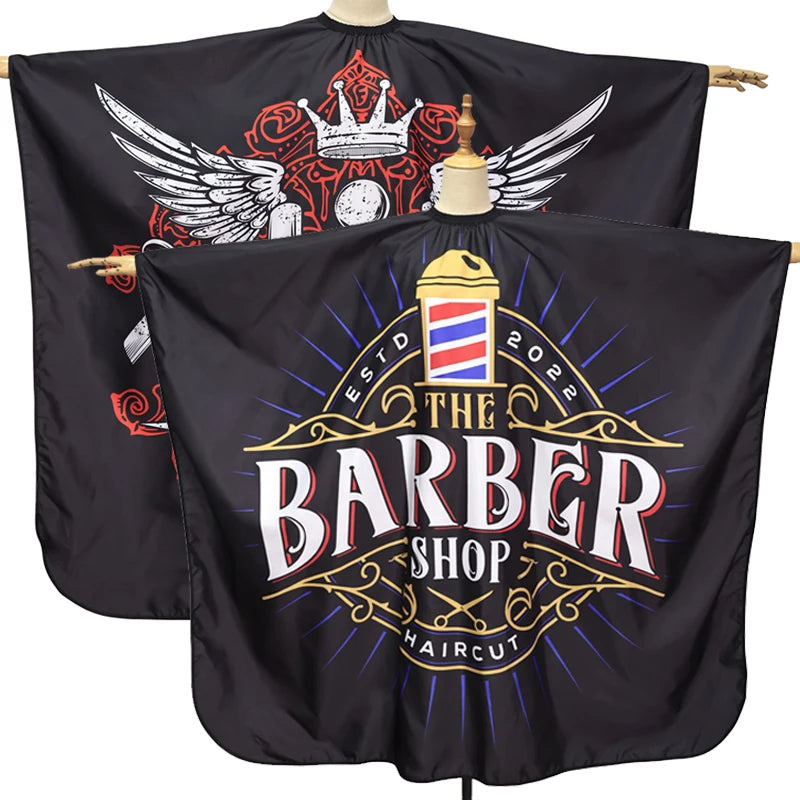 Peluquería negro corte de pelo de tela delantal de peluquería capa de corte de pelo vestido de peluquería abrigo accesorio de salón de barbería