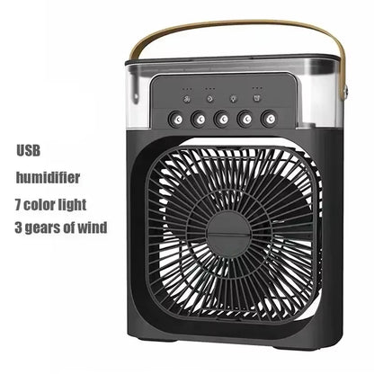 Ventilador 3 en 1 Nexorretail con aire acondicionado, humidificador, luz LED nocturna y ajuste de aire para hogar y oficina.