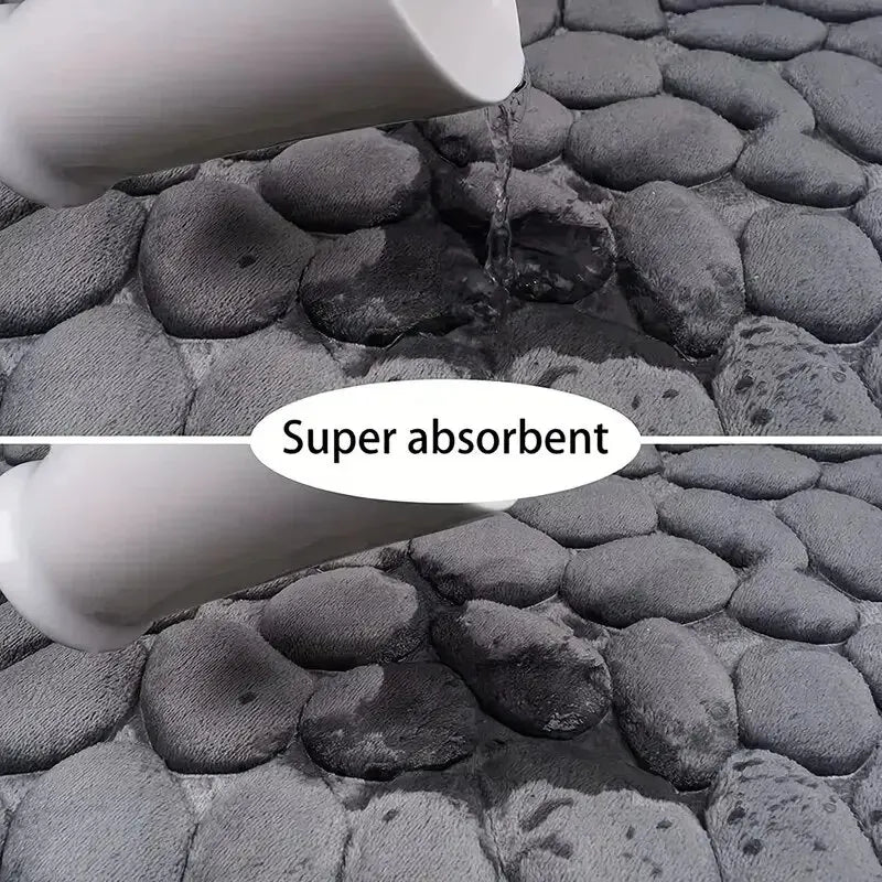 Alfombra de fibra en relieve, alfombra antideslizante para baño y sala de estar, alfombra de suelo de guijarro, artículos para el hogar, 1 ud.