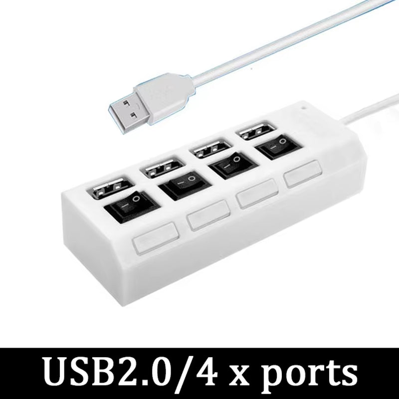 Adaptador de Corriente USB 3.0, Divisor USB Múltiple de 4/7 Puertos, Concentrador USB 2.0, Extensor USB Múltiple, Cable de 30CM, Estaciones de Acoplamiento