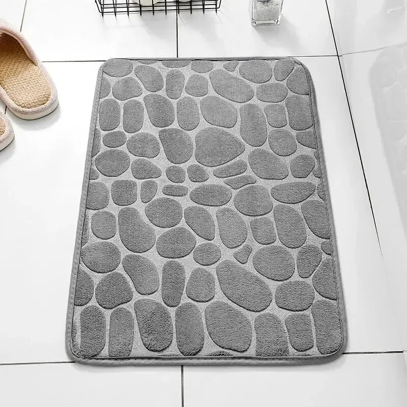 Alfombra de fibra en relieve, alfombra antideslizante para baño y sala de estar, alfombra de suelo de guijarro, artículos para el hogar, 1 ud.
