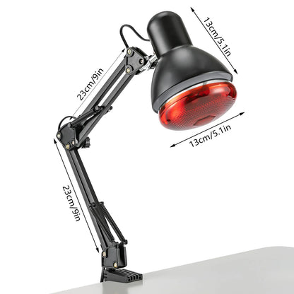 Lámpara de terapia infrarroja Nexorretail de 150W con cabezal ajustable 360° y mesa plegable para tratamientos relajantes