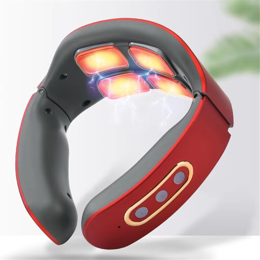 Masajeador eléctrico de pulso para cuello y hombros, 6 modos, 9 niveles, vértebra Cervical ajustable, relajación, alivio del dolor, amasadora