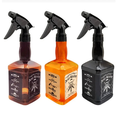 Botella pulverizadora de peluquería de 500ML/650ML, herramientas para el cabello de peluquero, rociador de agua, regadera con cabezal de aceite de whisky Retro