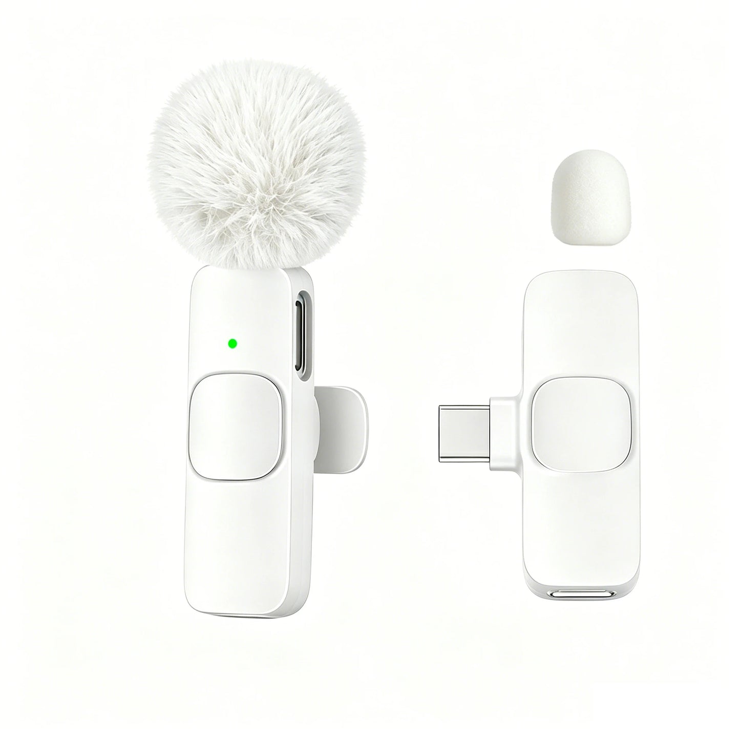 Micrófono Lavalier inalámbrico Nexorretail, micro de solapa tipo C, con diseño compacto y conectividad plug and play.