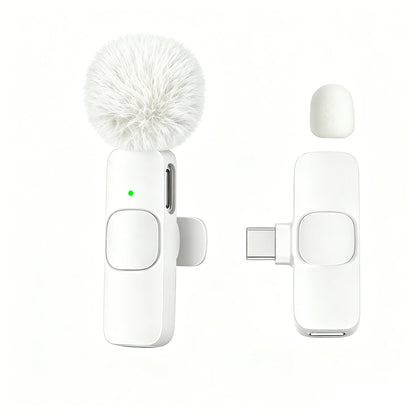 Micrófono Lavalier inalámbrico Nexorretail, micro de solapa tipo C, con diseño compacto y conectividad plug and play.