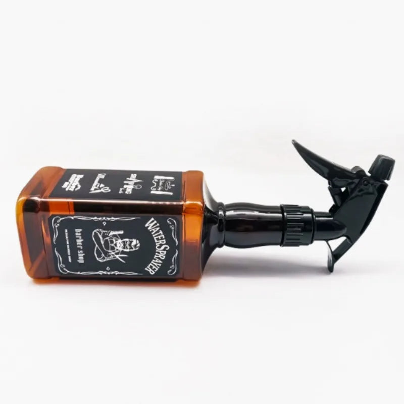 Botella pulverizadora de peluquería de 500ML/650ML, herramientas para el cabello de peluquero, rociador de agua, regadera con cabezal de aceite de whisky Retro