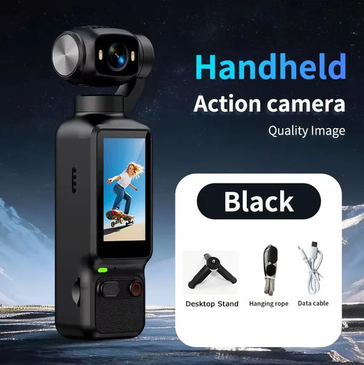 Cámara de acción Lenovo HD 4K 180° de Nexorretail, mini cámara portátil para vlogs, con lente gran angular y diseño compacto.