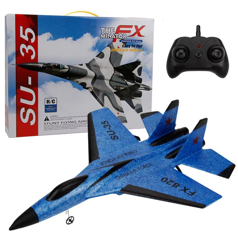 Dron de ala fija SU35 para niños, planeador de 2,4G, Avión de espuma para lanzar a mano, Control remoto eléctrico, Avión RC al aire libre, juguetes para niños F22