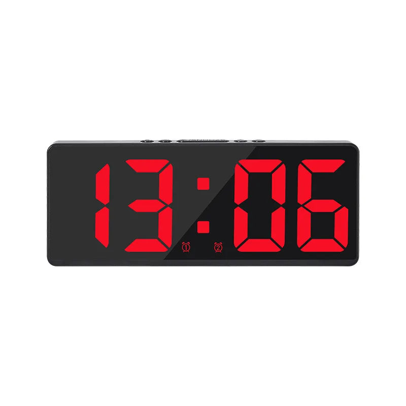 Reloj despertador Digital acrílico/espejo, Control por voz, repetición, modo nocturno, reloj de mesa, función antidisturbios de 12/24H, reloj electrónico LED