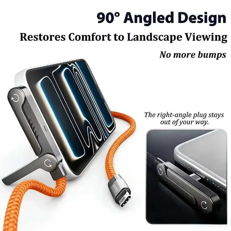 Cable de Carga Rápida Tipo C a Tipo C de 240W, con Soporte Plegable para Teléfono, para iPhone 17/16/15 y Cargador Samsung