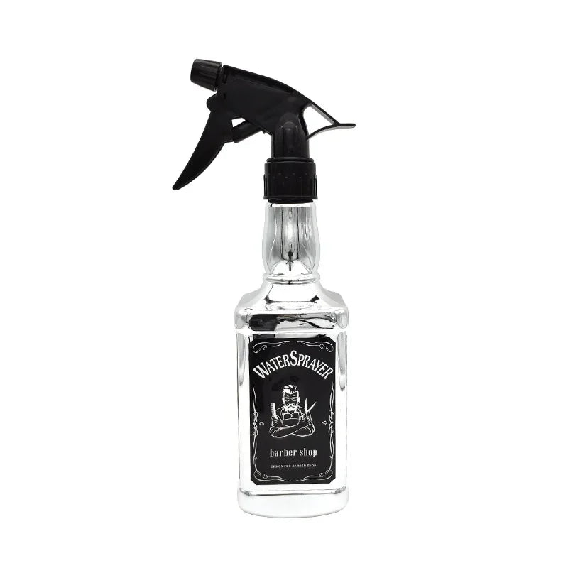 Botella pulverizadora de peluquería de 500ML/650ML, herramientas para el cabello de peluquero, rociador de agua, regadera con cabezal de aceite de whisky Retro