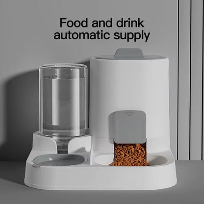 Dispensador y comedero automático de agua para gatos con relleno por gravedad, diseño de una sola pieza de gran capacidad a prueba de derrames, 1 paquete