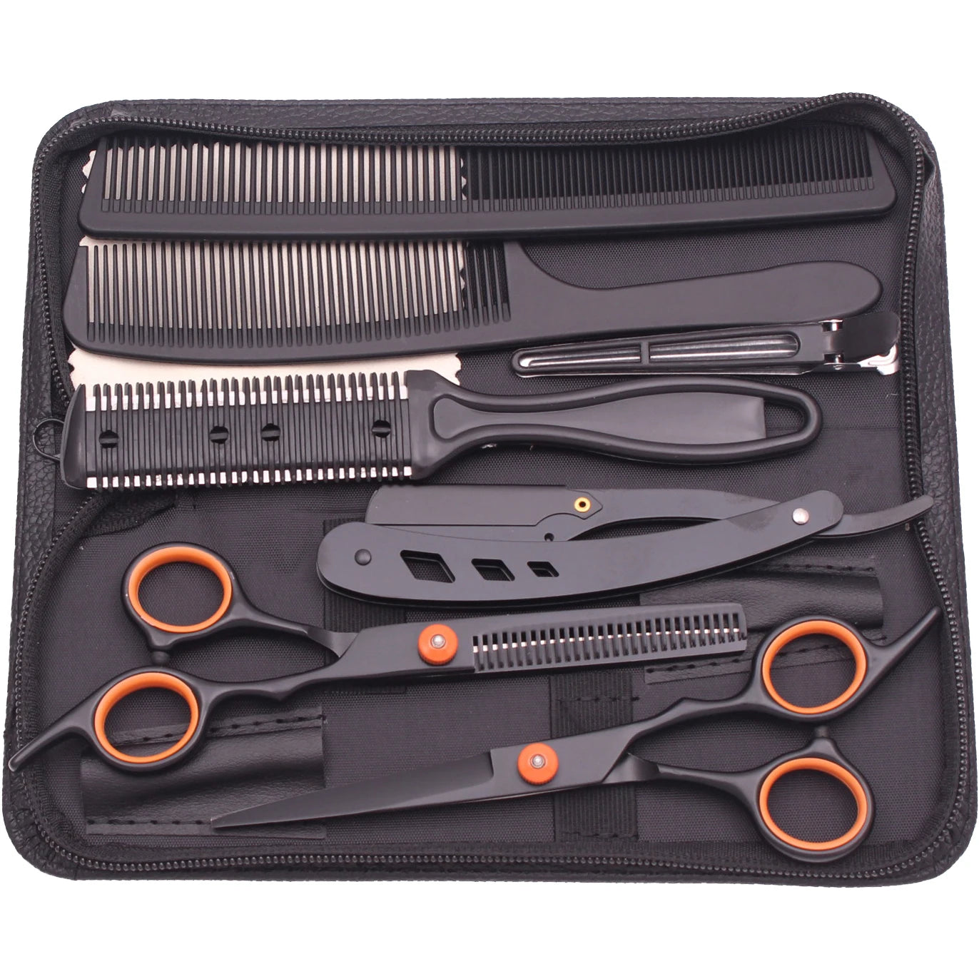 Tijeras de Peluquería Japonesas de Acero Inoxidable, Tijeras de Corte de Pelo Moradas, Set de Tijeras de Entresacar para Barbería con Peine C1001