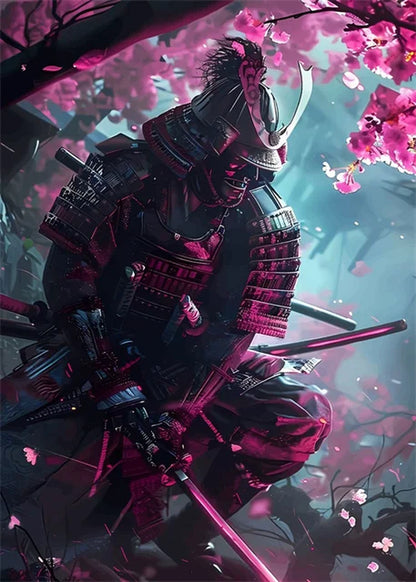 Pósteres de guerrero samurái japonés, lienzo impreso, pintura artística abstracta samurái japonés, imágenes artísticas de pared para decoración del hogar y la sala de estar