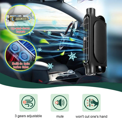 Ventilador de Refrigeración para Asiento de Coche, 3 Velocidades Ajustables, USB 5V, Ventilador de Aire para Reposacabezas de Coche, Ventilador para Asiento Delantero y Trasero, Accesorios para el Interior del Coche
