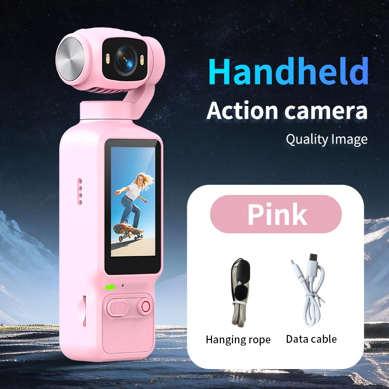 Cámara de acción Lenovo HD 4K de Nexorretail, mini portátil con lente de 180° para vlogs y grabaciones en alta resolución.