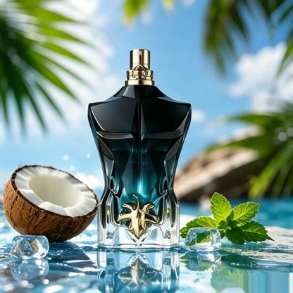 Perfume Jean Paul Gaultier Le Beau Le Parfum para hombre en frasco de 125ml, colonia con diseño elegante y moderno.