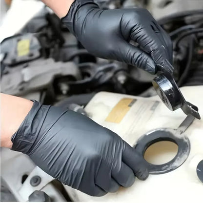 Guantes desechables de nitrilo negro para el trabajo, guantes de limpieza para el hogar sin látex, tatuajes mecánicos texturizados, tinte para el cabello, belleza, 10/20/50/100 Uds.