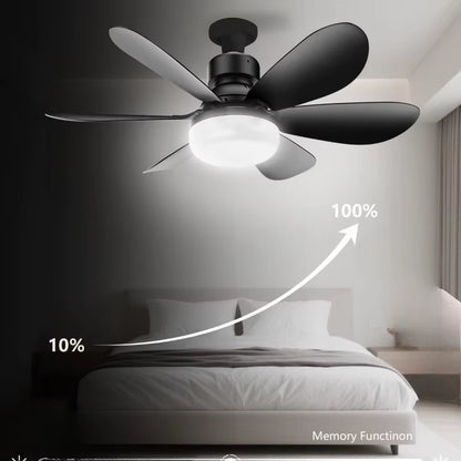 Ventilador de techo de 30W con luz E27 y función de atenuación LED con control remoto, adecuado para sala de estar, estudio y uso doméstico, 85-265V