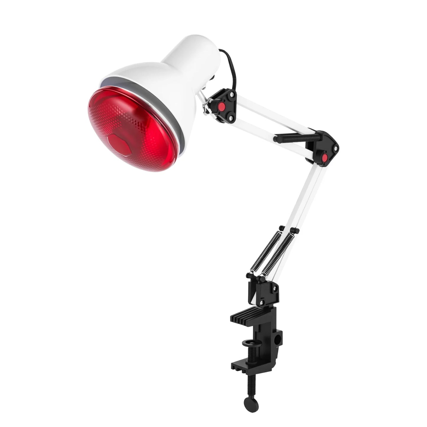 Lámpara de terapia infrarroja Nexorretail de 150W con cabezal ajustable 360° y mesa plegable para tratamientos de salud.