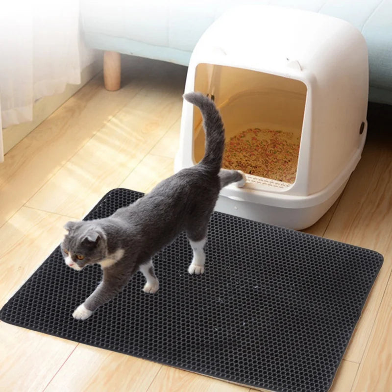 Envío gratis Camilla impermeable para gato doméstico,  gatos accesorios cama de doble capa, trampera de mascota de EVA, tapete con caja, productos de almohadilla para gatos, accesorios para felinos