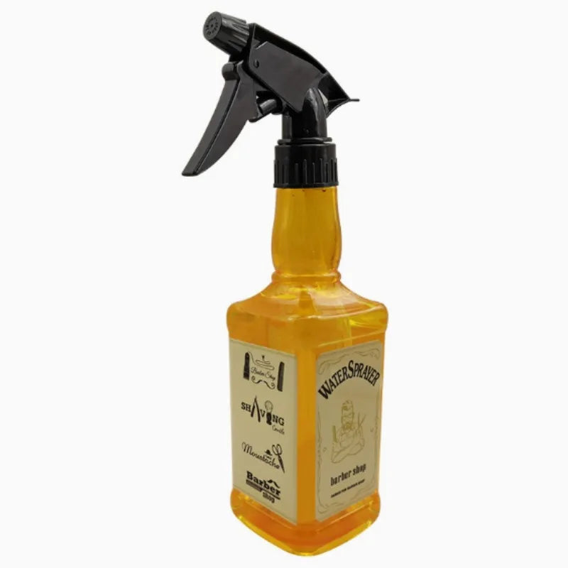 Botella pulverizadora de peluquería de 500ML/650ML, herramientas para el cabello de peluquero, rociador de agua, regadera con cabezal de aceite de whisky Retro