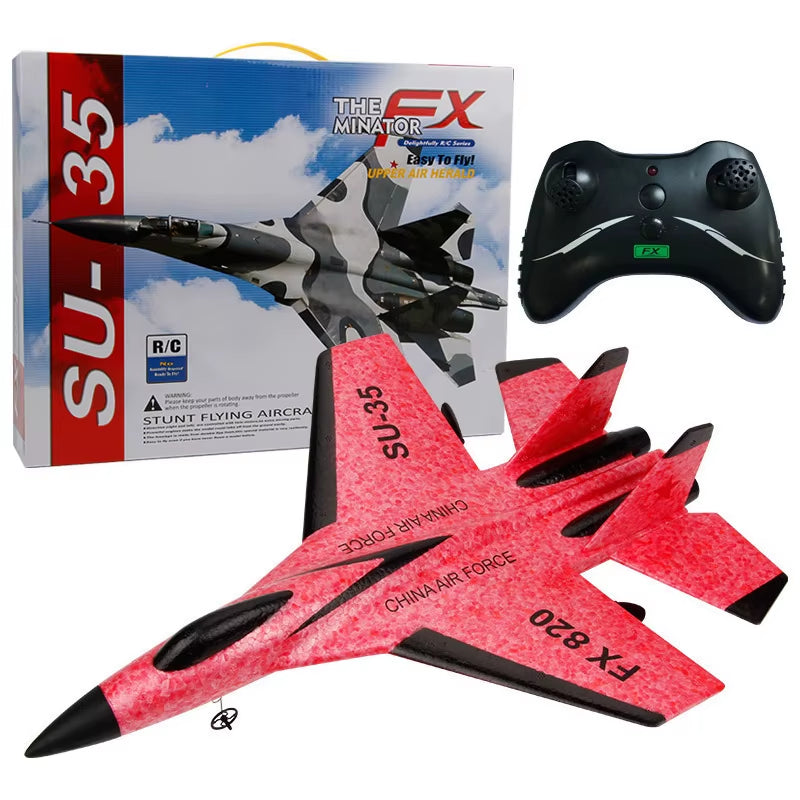 Dron de ala fija SU35 para niños, planeador de 2,4G, Avión de espuma para lanzar a mano, Control remoto eléctrico, Avión RC al aire libre, juguetes para niños F22