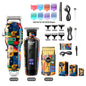 Cortadora de pelo profesional Kemei Grafiti Nexorretail, máquina de afeitar USB con diseño colorido y cabezal de corte ajustable.