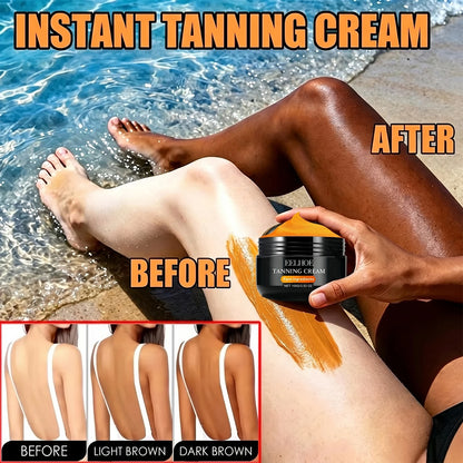 Crema autobronceadora Nexorretail para rostro y cuerpo con brillo natural, loción bronceadora fácil de aplicar y de acabado uniforme.