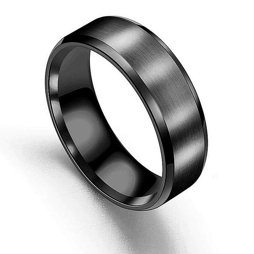 Anillo de joyería con dijes de moda, anillos negros de acero inoxidable para hombres y mujeres, nombre grabado personalizado