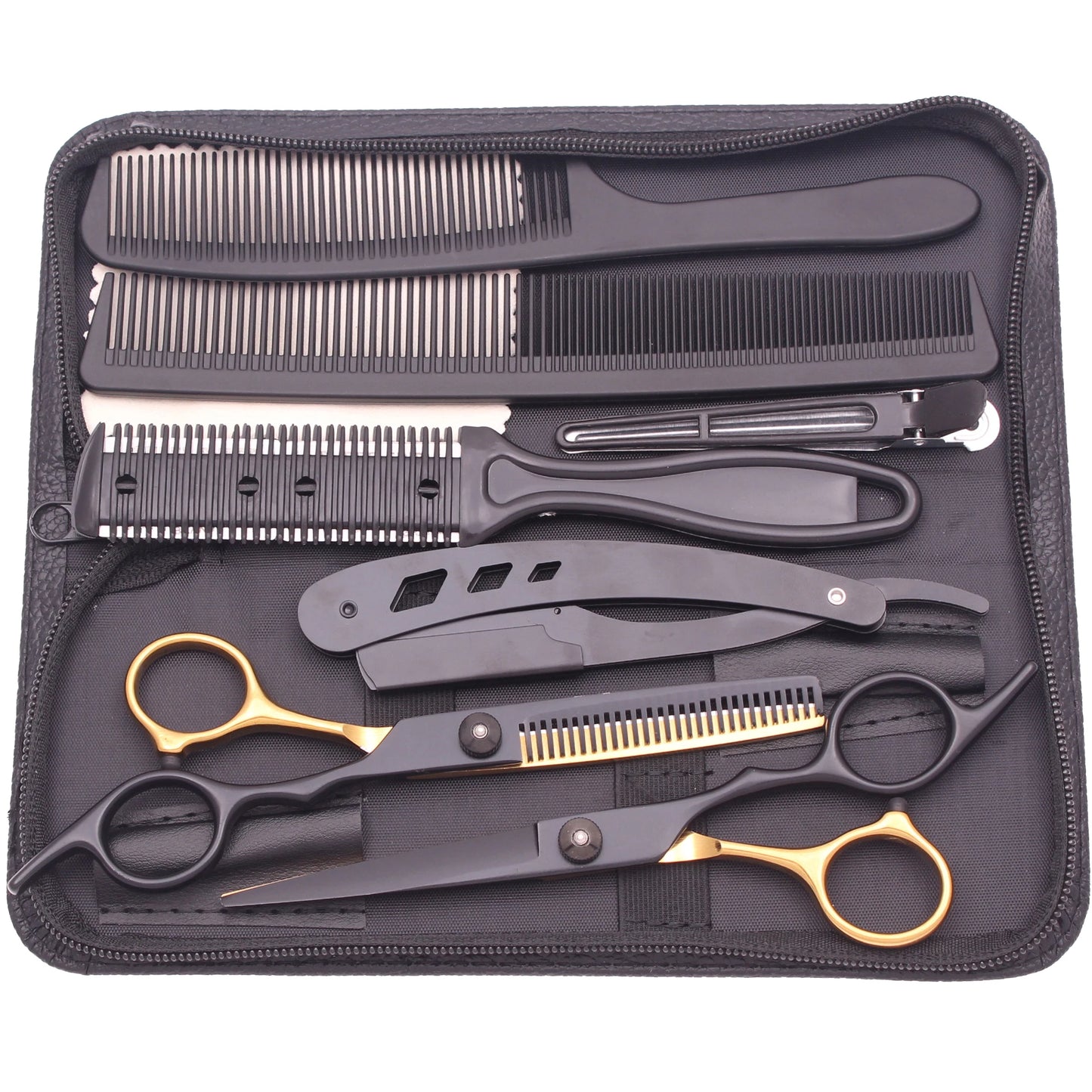 Tijeras de Peluquería Japonesas de Acero Inoxidable, Tijeras de Corte de Pelo Moradas, Set de Tijeras de Entresacar para Barbería con Peine C1001