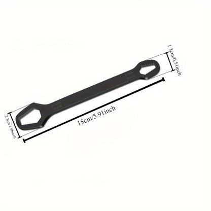 Llave Universal de doble punta, llave de reparación de tuercas de tornillo autoajustable de 3-17mm, llave de trinquete de doble cabeza, ajustable, 1 ud.