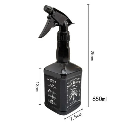 Botella pulverizadora de peluquería de 500ML/650ML, herramientas para el cabello de peluquero, rociador de agua, regadera con cabezal de aceite de whisky Retro
