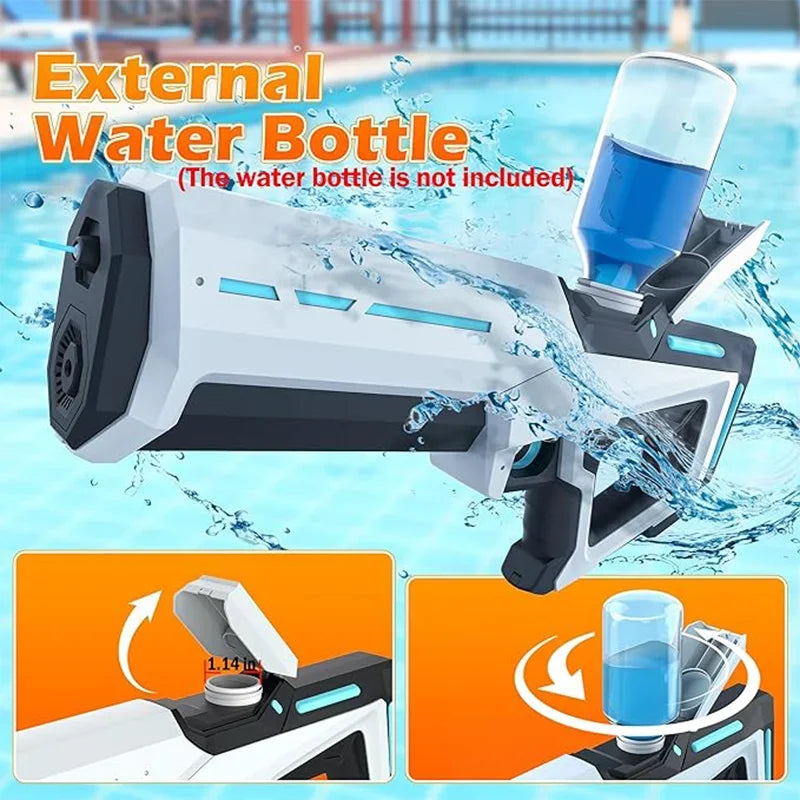 Pistolas de agua eléctricas para adultos, potentes chorros, succión automática de agua, juguete de playa al aire libre de verano para niños, regalo para niños